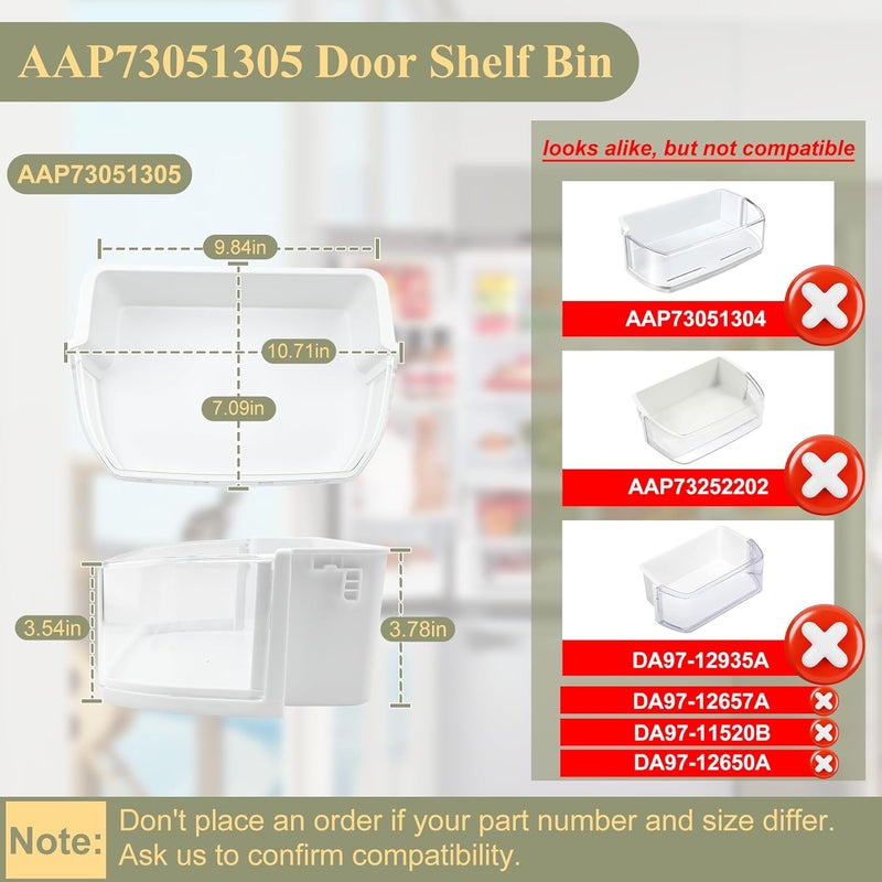 Garsoo حاوية رف الباب AAP73051305، AP5959449 متوافقة مع ثلاجات LG و Kenmore (بعض الطرازات، وليس كلها): LFCS22520S، LFC22770ST، LFC22770SW، LFC22770SB وغيرها، سلة باب بديلة PS11700735، EAP11700735 - Image 2